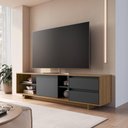Ver imagem 1 de Rack para TV até 65 Polegadas com 1 Porta e 2 Gavetas Multimóveis Crpro-RCK033 Mel/Grafite