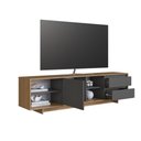 Ver imagem 5 de Rack para TV até 65 Polegadas com 1 Porta e 2 Gavetas Multimóveis Crpro-RCK033 Mel/Grafite