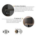 Ver imagem 3 de Rack para TV até 65 Polegadas com 1 Porta e 2 Gavetas Multimóveis Crpro-RCK033 Mel/Grafite