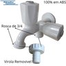 Torneira Para Tanque e Máquina Lavar Louça ou Roupa De Parede Com Duas Saídas Branca 4031 C50 - 4