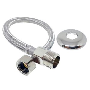 Engate Flexivel Trançado Inox Passagem Plena 100cm