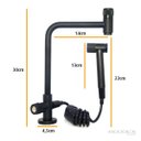 Ver imagem 4 de Torneira Cozinha Pré-lavagem Mesa Ducha Inox 304 Black Stone
