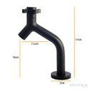 Ver imagem 2 de Torneira Mesa Bica Baixa Aço Inox 304 Preto Black Água Fria Lavabo Lavatório Linha Stone