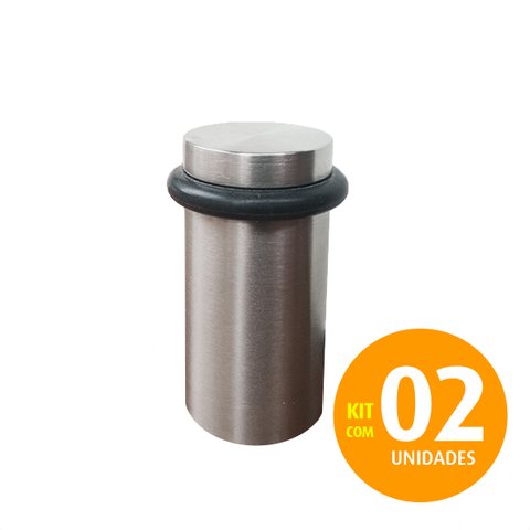 Batedor Amortecedor de Porta Inox Padrão Hotel 5cm Kit 2un