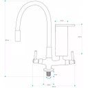 Ver imagem 2 de 2141 C80 Torneira Gourmet com Filtro Bica Móvel e Tubo Flexível Preto com Arejador Acoplado para Pia