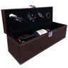 Maleta Porta Vinho Couro Pu Executiva com 4 Acessórios Marrom - 2