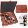 Kit Abridor de Vinho Profissional Saca Rolha com Acessórios e Estojo Madeira - 7