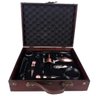 Kit Abridor de Vinho Profissional Saca Rolha com Acessórios e Estojo Madeira Rústica - 1