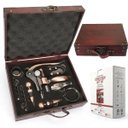 Ver imagem 6 de Kit Abridor de Vinho Profissional Saca Rolha com Acessórios e Estojo Madeira Rústica