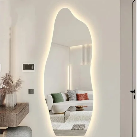 Espelho Orgânico Flame 150x60 E06 com Led Branco Quente 220v 3000k – Elegância e Conforto