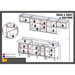 Cozinha Completa 8 Peças Sicília Espresso Móveis - 4
