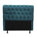 Ver imagem 3 de Kit Cabeceira + Calçadeira Baú Capitonê Livia 195cm King Size para Cama Box Suede Azul Turquesa - Ga