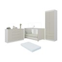 Ver imagem 1 de Quarto de Bebê Completo Berço Americano 3 em 1 Colchão Encanto Multimóveis Mp4609 Branco/off
