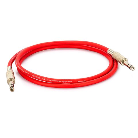 Cabo P10 para P10 Estéreo - Vermelho 20 Metros