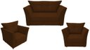 Ver imagem 1 de Kit Namoradeira + 2 Poltronas Decorativa Isis Suede Marrom Pés Madeira Ms Decor