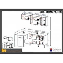 Cozinha Completa 5 Módulos 6 Portas e Rodapés Calábria Espresso Móveis - 4 Cozinha Completa 5 Módulos 6 Portas e Rodapés Calábria Espresso Móveis - 4