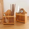 Porta Talheres Duplo em Bambu 18,5x14,5cm - 4