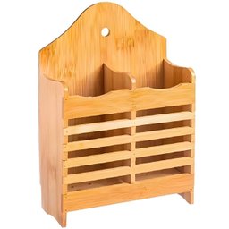 Porta Talheres Duplo em Bambu 18,5x14,5cm - 3