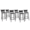 Ver imagem 1 de Kit 6 Banquetas para Balcão Cozinha Gourmet Junco Preto Bancada Ilha Banco 60cm Itagold
