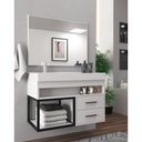 Ver imagem 1 de Gabinete Banheiro Com Cuba E Espelheira 80Cm Multimóveis Vcr10071 Branco Branco