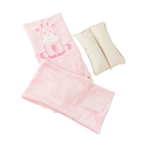 Cinta Faixa Térmica para Bebê C/ Ervas Girafa Rosa-pimpolho