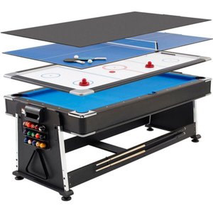 Mesa Multijogos 4 em 1 Ping Pong Bilhar e Air Hockey Ahead Sports Preto