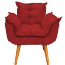 Ver imagem 2 de Kit 3 Poltronas Decorativa Alice Pé Trapézio 30cm Castanho - Suede