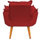 Ver imagem 3 de Kit 3 Poltronas Decorativa Alice Pé Trapézio 30cm Castanho - Suede