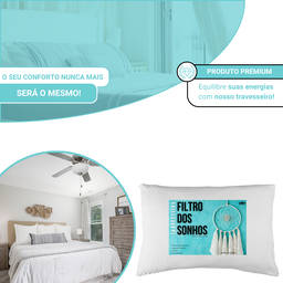 Travesseiro Filtro Dos Sonhos Fibra de Silicone Antialérgica com Fronha 100% Algodão 150 Fios - 4