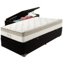 Ver imagem 1 de Cama Box Baú Preto e Colchão King Best Molas Ensacadas Solteiro 88x188x33 Anjos