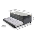 Ver imagem 2 de Bicama Box Baú Viúva 120x203 Linho Cinza com Colchão Adapto Molas Ensacadas Ecoflex