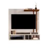Conjunto Painel para TV 32 Polegadas + Mesas Decorativas - Delta - Off White/Freijó - Mania de Móvei - 2