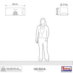 Armario Geladeira 80cm 1 Porta Tannat/legno Crema Evolution Batrol - 3