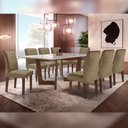 Ver imagem 4 de Conjunto Sala de Jantar Nápoles Tampo Vidro/MDF com 8 Cadeiras Luísa Smart Plus Cel Móveis