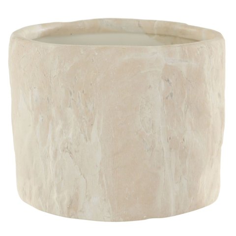 Cachepot Cerâmica Efeito Mármore 10x13x12,5cm Bege Flor Arte