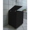 Cesto De Roupas Baú Roupeiro Tulha Com Rodízios Preto - 2