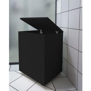 Cesto De Roupas Baú Roupeiro Tulha Com Rodízios Preto