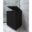 Ver imagem 1 de Cesto De Roupas Baú Roupeiro Tulha Com Rodízios Preto