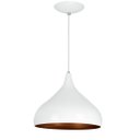Ver imagem 2 de Lustre Pendente Aladim Branco com Cobre 24cm