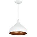 Ver imagem 1 de Lustre Pendente Aladim Branco com Cobre 24cm