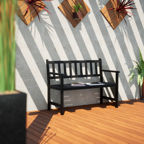 Banco de Jardim Ms Colors - Preto