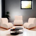 Ver imagem 4 de Namoradeira Marselha Base de Madeira para Sala Hotel