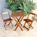 Ver imagem 4 de Jogo de Mesa 2 Cadeiras 70x70 Dobravel para Area de Lazer - Imbuia