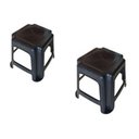 Ver imagem 1 de Kit 2 Banco Plástico Banquinho Preto Infantil 34cm