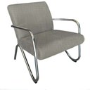 Ver imagem 2 de Kit 2 Poltronas Decorativa Bela Linho Bege Braço Cromado Mz Decor