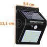 Luminária de Parede Luz Branca Recarregável Energia Solar com Sensor de Presença - 30 Leds - 2