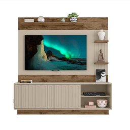 Estante para Sala TV 65 Polegadas Clap Jatoba Off White Caemmun - 2