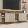 Estante para Sala TV 65 Polegadas Clap Jatoba Off White Caemmun - 3