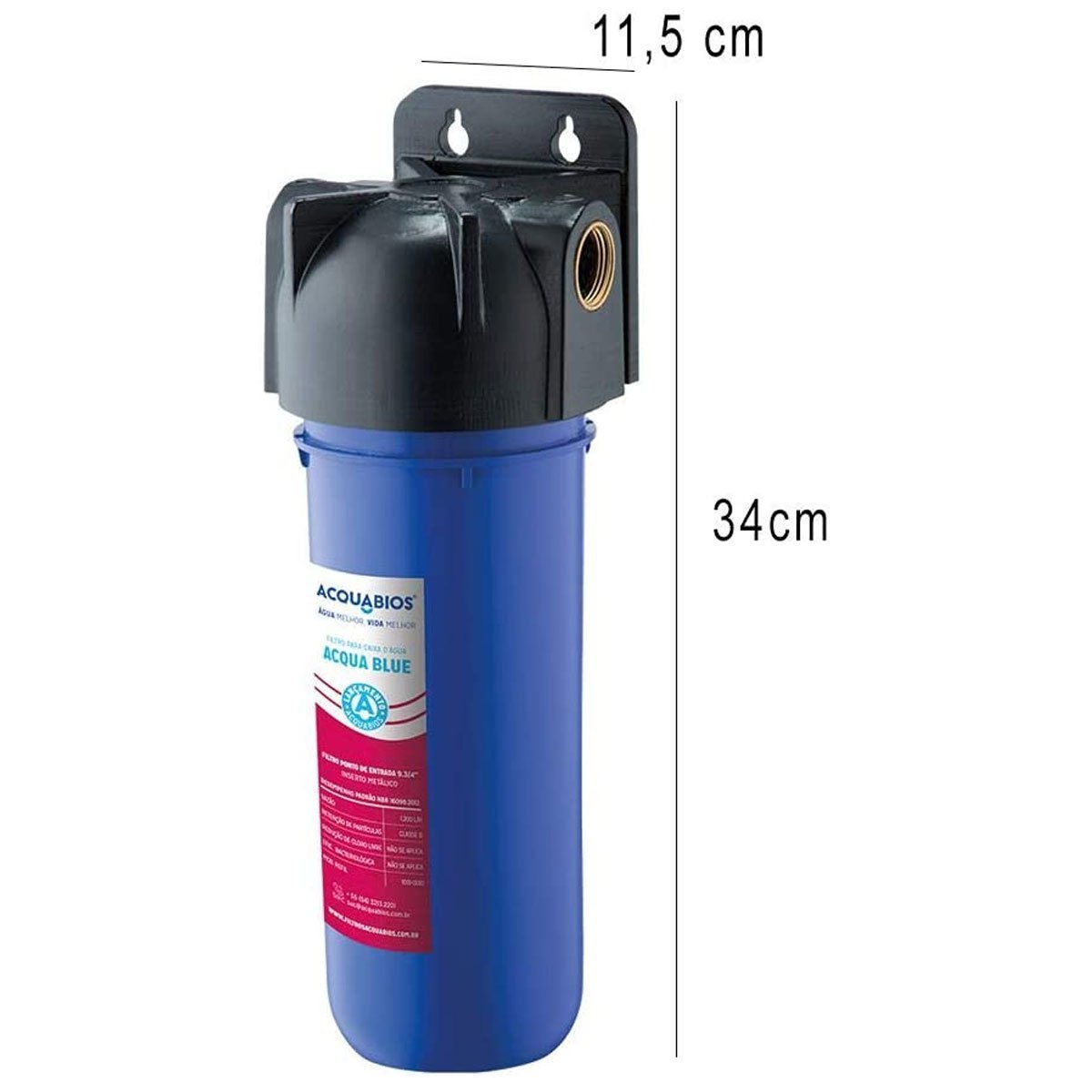 Filtro para Caixa de Água Acqua Blue Acquabios 1200L/H Rosca 3/4' com Refil Extra - 2