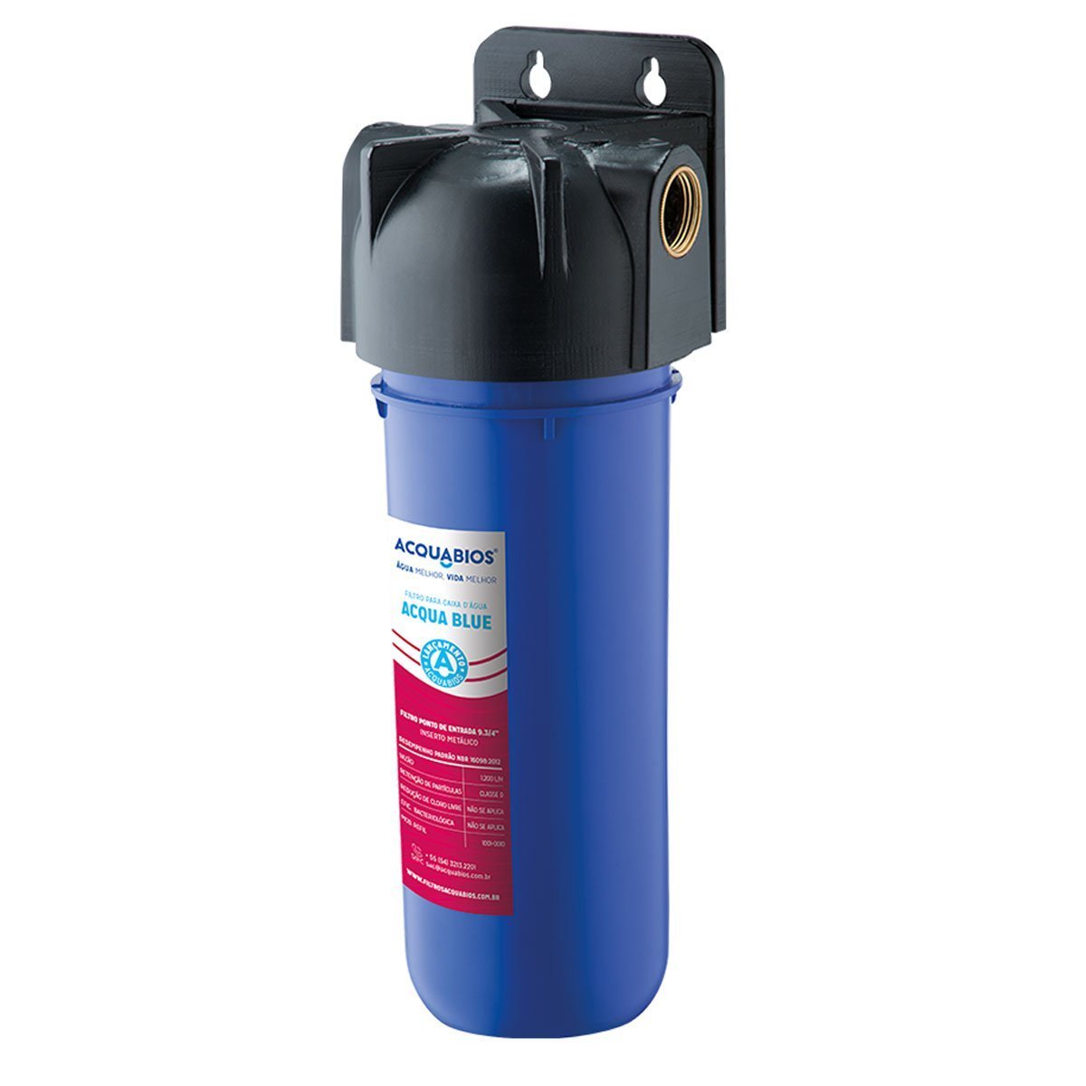 Filtro para Caixa de Água Acqua Blue Acquabios 1200L/H Rosca 3/4' com Refil Extra
